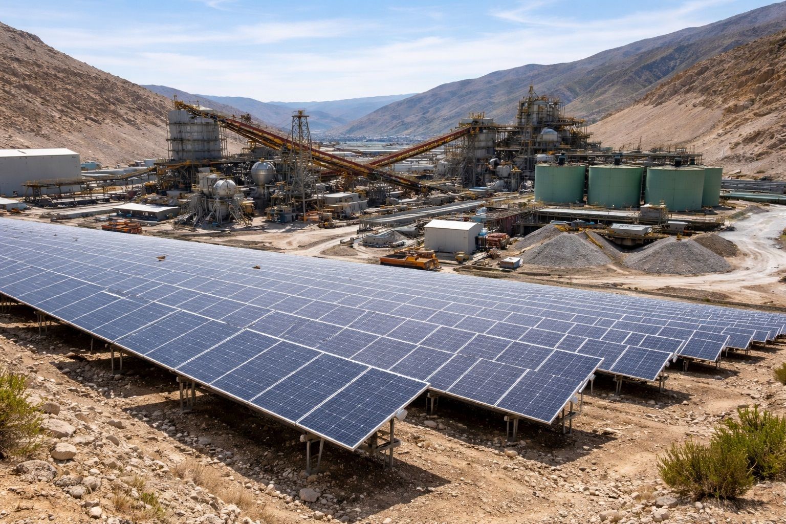 Solar energy systems can provide power to mines